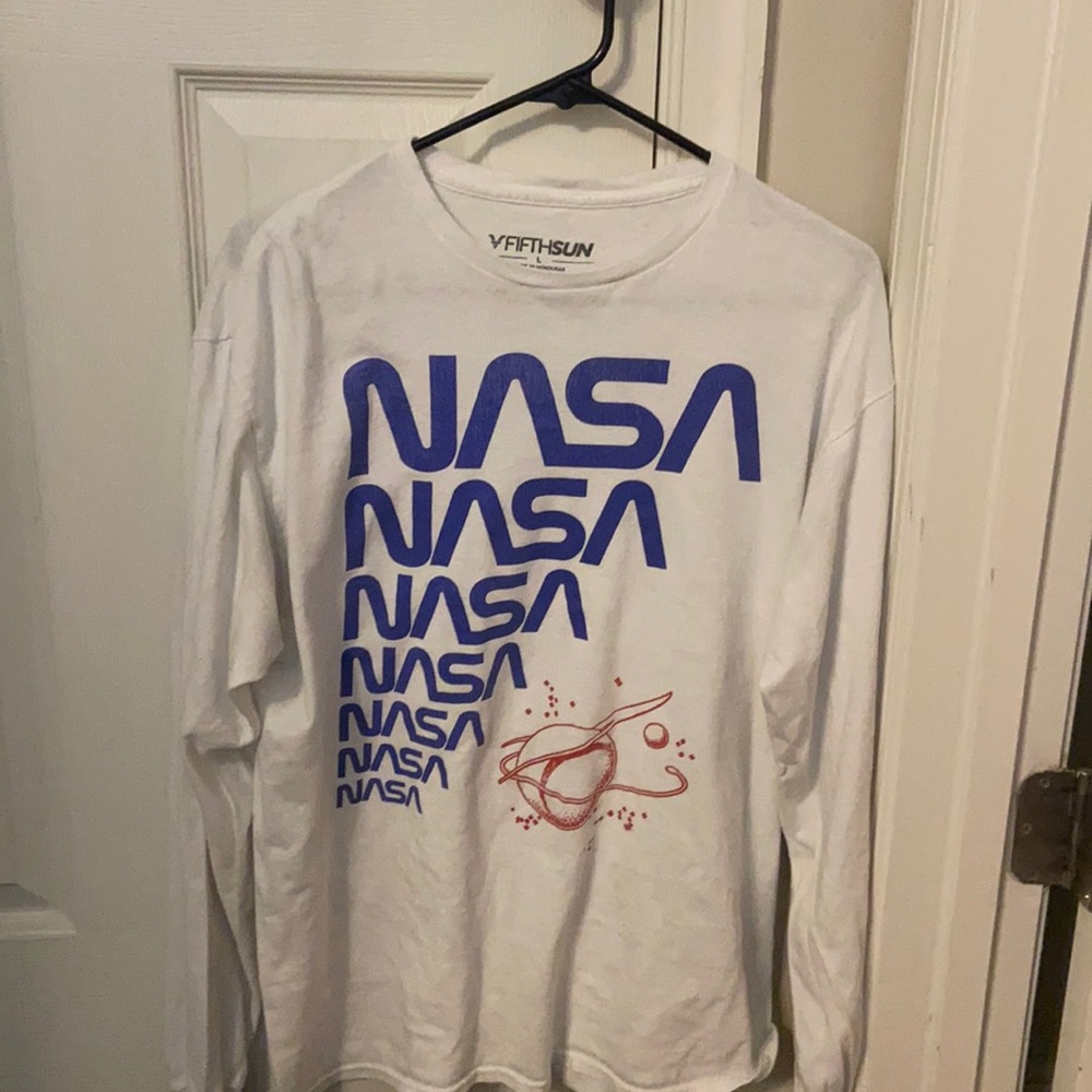Long sleeve white NASA shirt